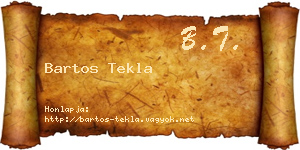 Bartos Tekla névjegykártya